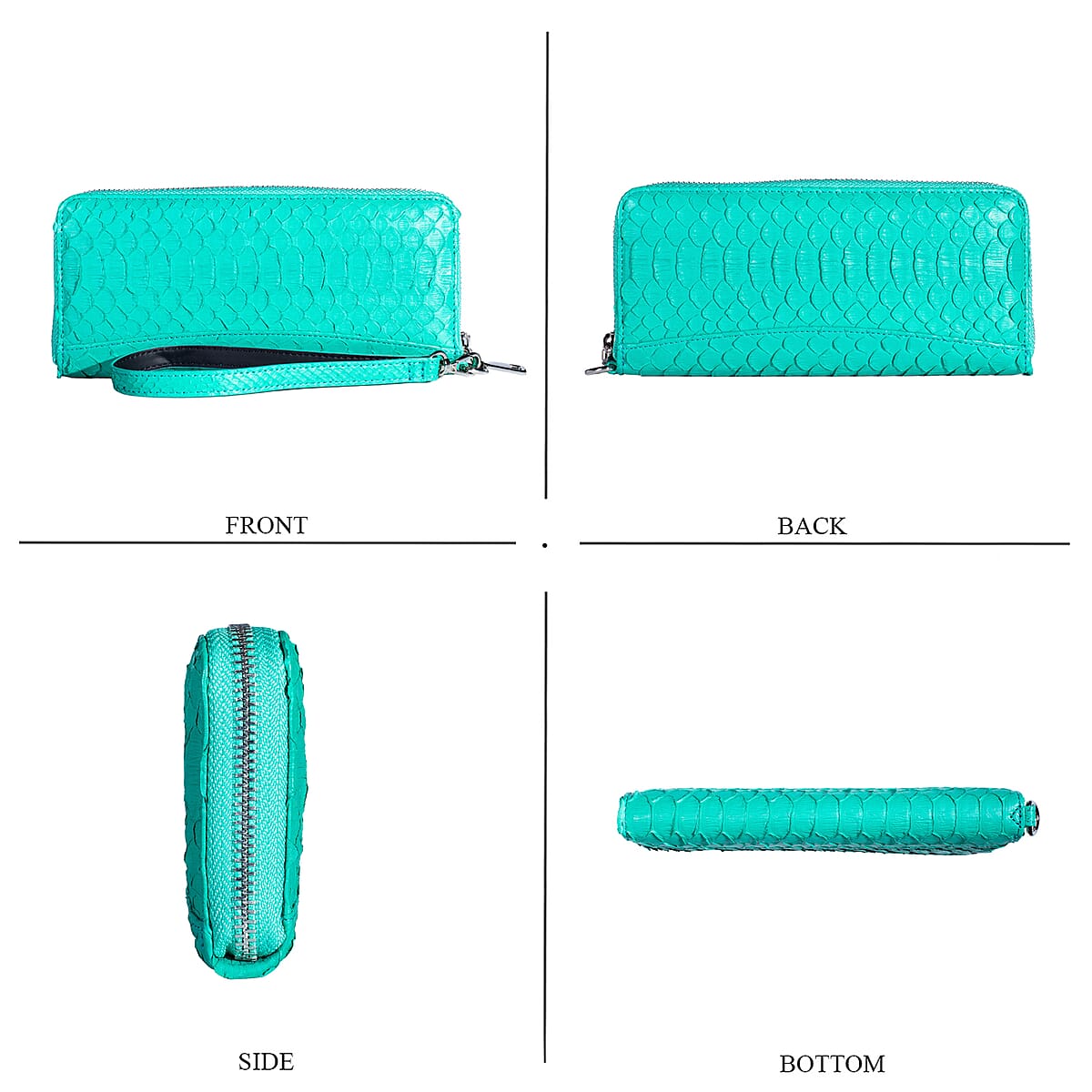 Grand Pelle Green Genuine Python Leather Wallet image number 3