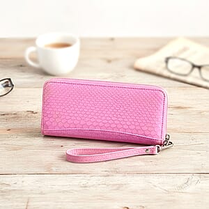 Grand Pelle Pink Genuine Python Leather Wallet