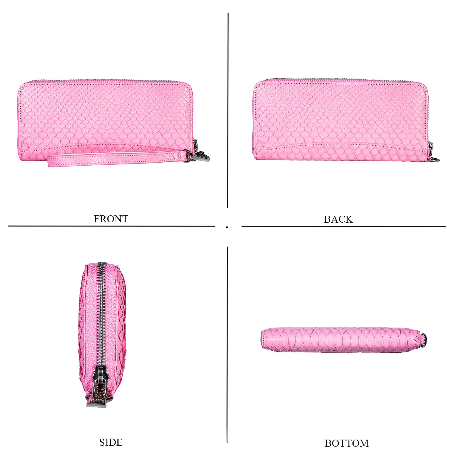 Grand Pelle Pink Genuine Python Leather Wallet