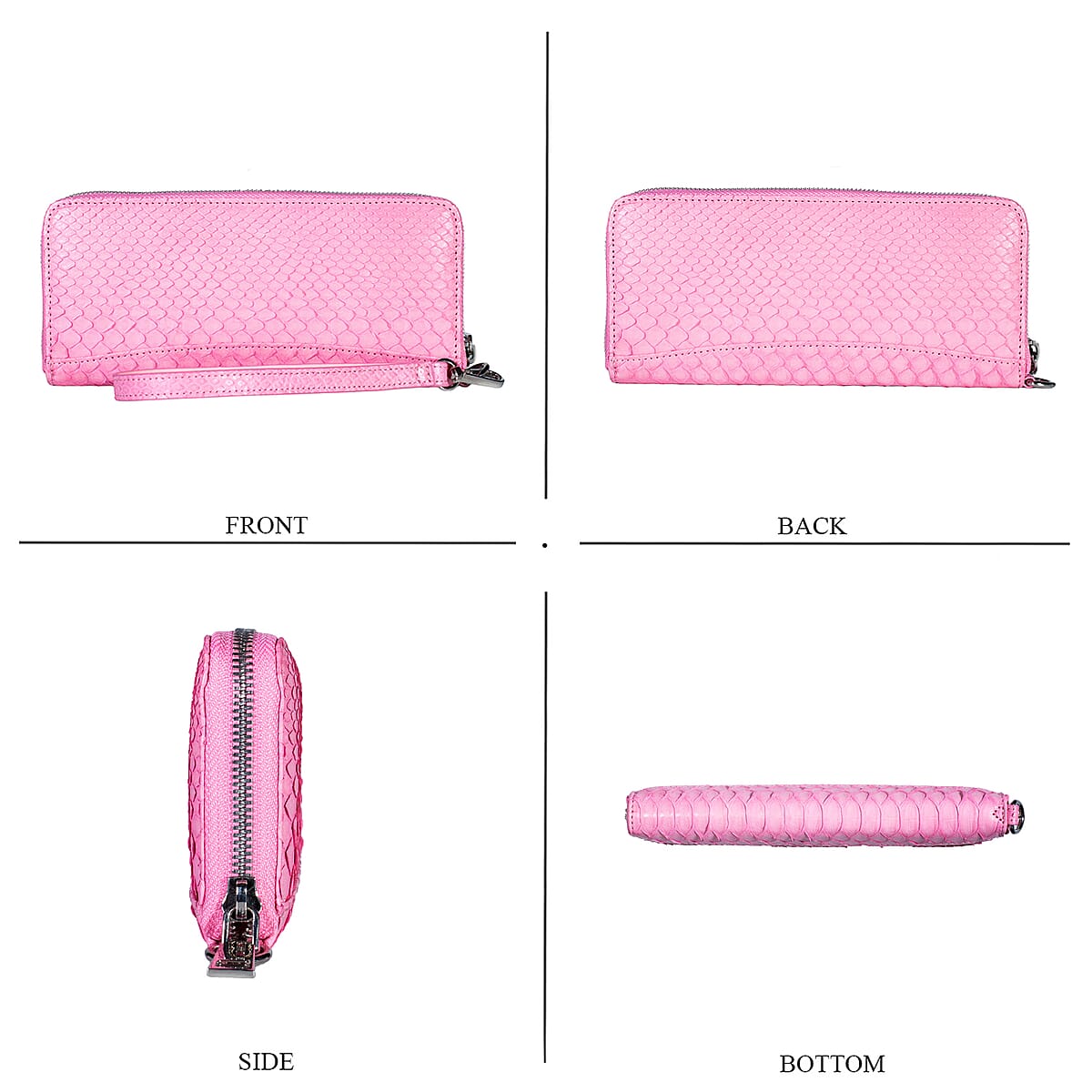 Grand Pelle Pink Genuine Python Leather Wallet image number 3
