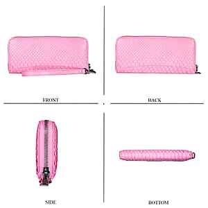 Grand Pelle Pink Genuine Python Leather Wallet