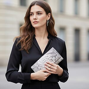 The Grand Pelle Handcrafted Natural Genuine Leather Envelope Clutch Bag