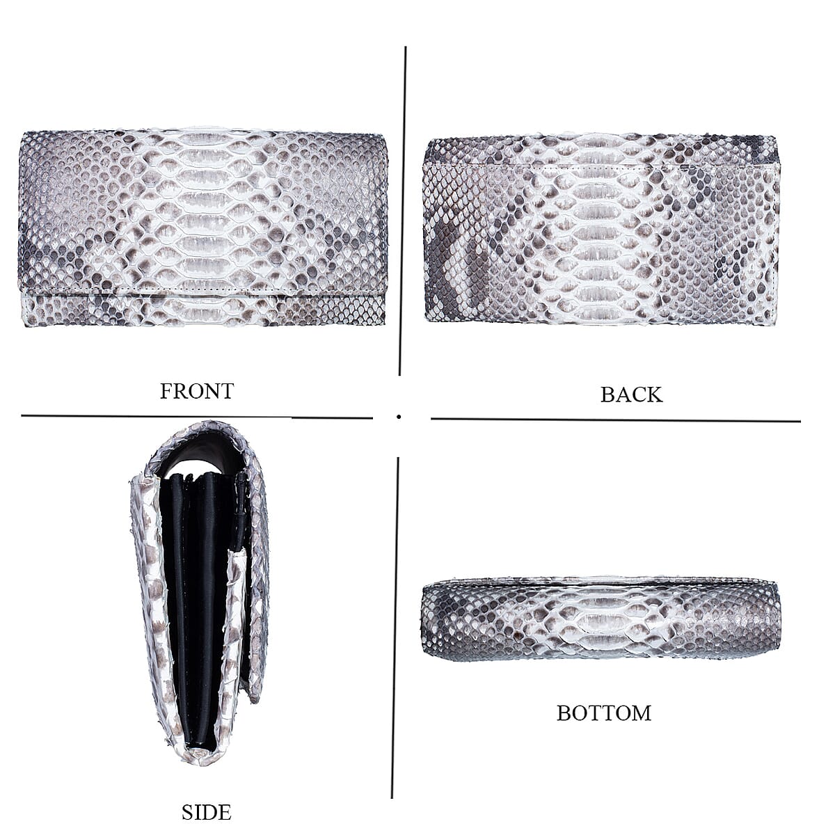 The Grand Pelle Handcrafted Natural Genuine Leather Envelope Clutch Bag image number 3