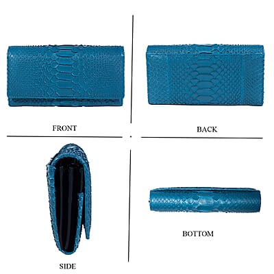 The Grand Pelle Handcrafted Blue Genuine Leather Envelope Clutch Bag