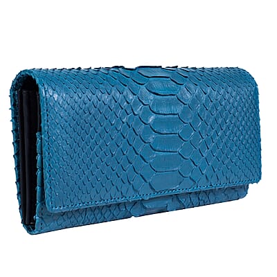 The Grand Pelle Handcrafted Blue Genuine Leather Envelope Clutch Bag
