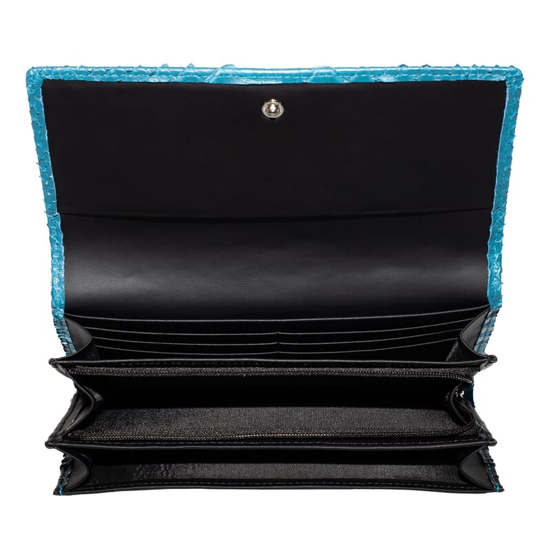 The Grand Pelle Handcrafted Blue Genuine Leather Envelope Clutch Bag