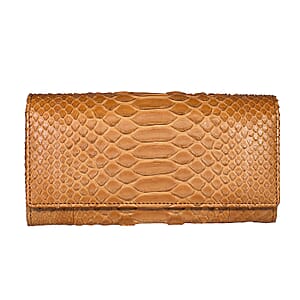 The Grand Pelle Handcrafted Camel Genuine Leather Envelope Clutch Bag