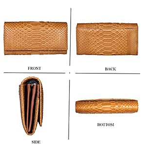 The Grand Pelle Handcrafted Camel Genuine Leather Envelope Clutch Bag