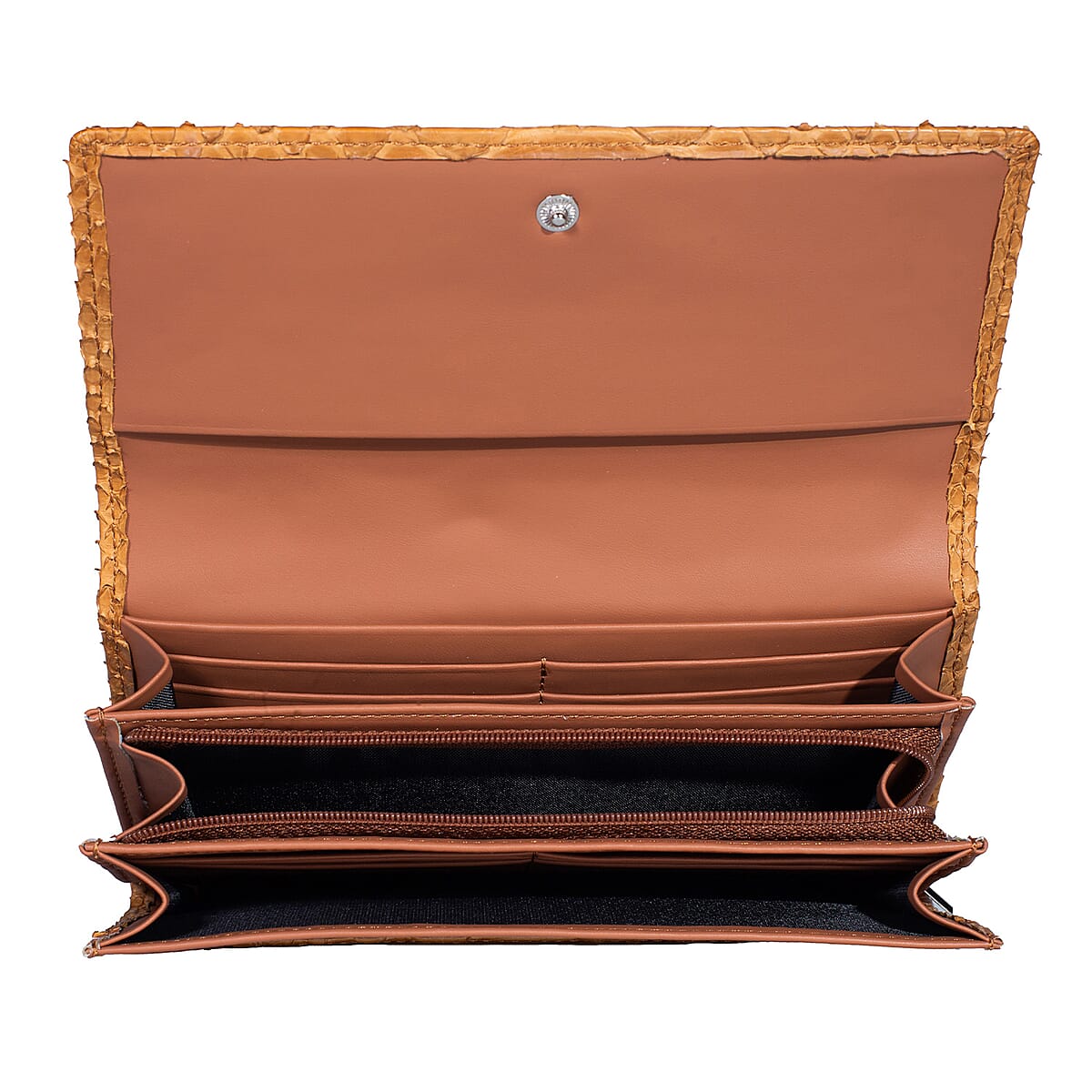 The Grand Pelle Handcrafted Camel Genuine Leather Envelope Clutch Bag image number 6