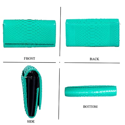 The Grand Pelle Handcrafted Green Genuine Leather Envelope Clutch Bag