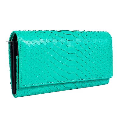 The Grand Pelle Handcrafted Green Genuine Leather Envelope Clutch Bag