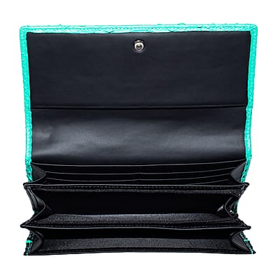 The Grand Pelle Handcrafted Green Genuine Leather Envelope Clutch Bag