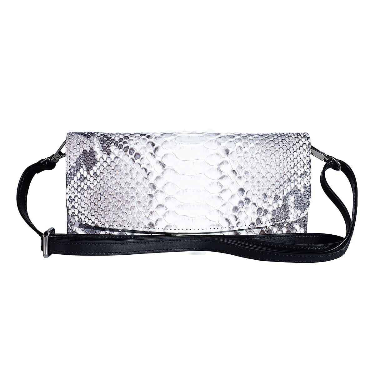 Grand Pelle Natural Genuine Python Leather Envelope Clutch with Shoulder Strap image number 0