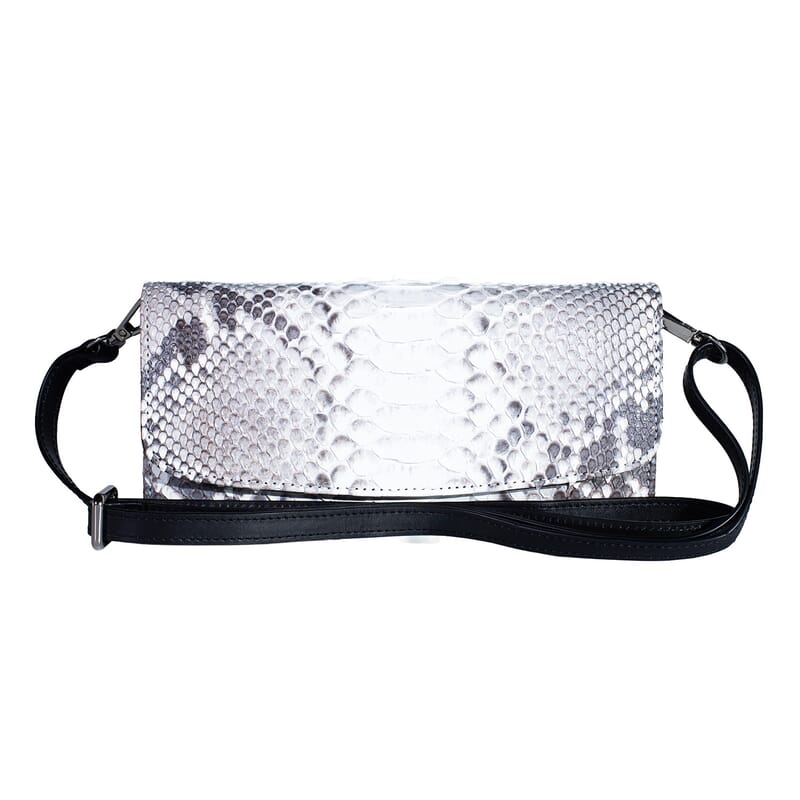 Grand Pelle Natural Genuine Python Leather Envelope Clutch with Shoulder Strap