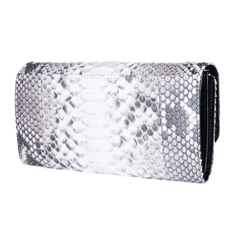 Grand Pelle Natural Genuine Python Leather Envelope Clutch with Shoulder Strap