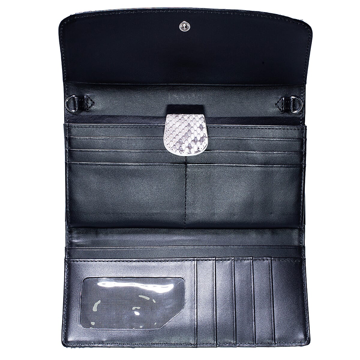 Grand Pelle Natural Genuine Python Leather Envelope Clutch with Shoulder Strap image number 5