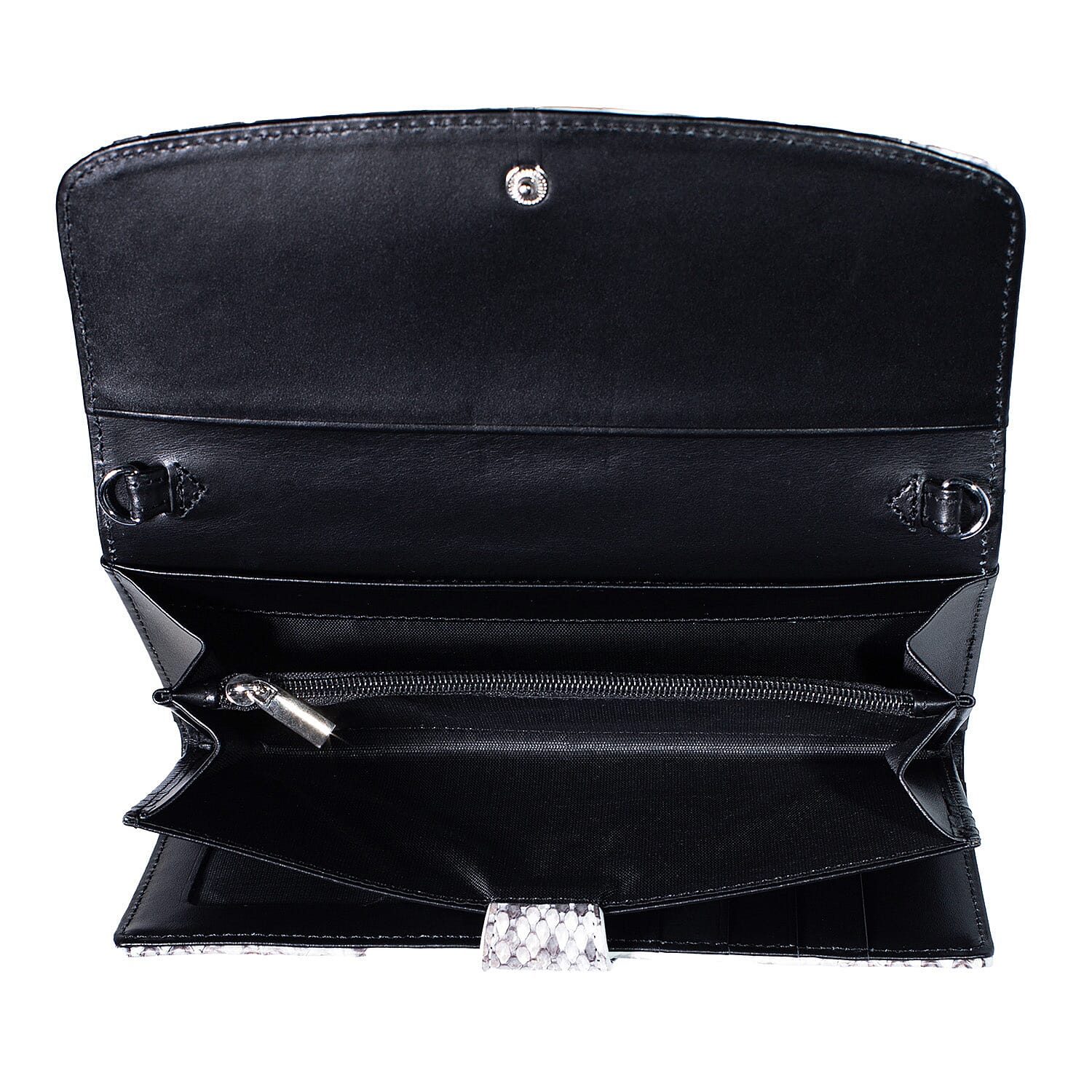 Grand Pelle Natural Genuine Python Leather Envelope Clutch with Shoulder Strap