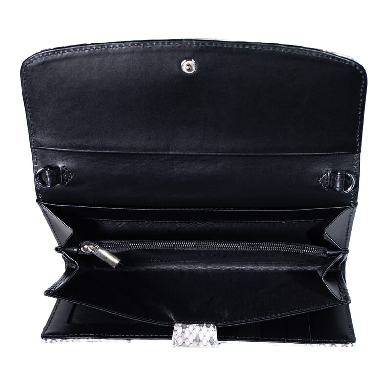 Grand Pelle Natural Genuine Python Leather Envelope Clutch with Shoulder Strap