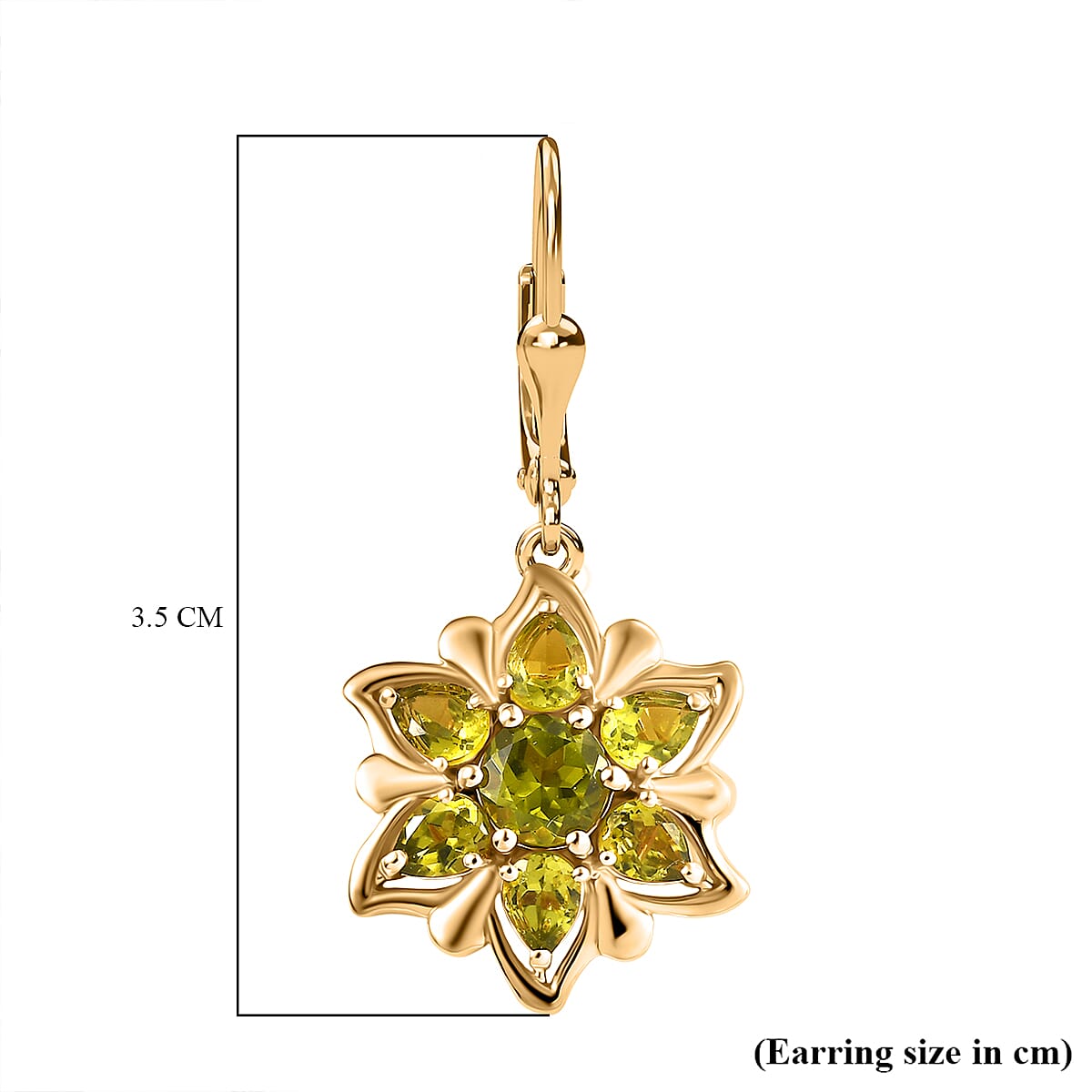 D'Joy Premium Hebei Peridot 3.20 ctw Earrings in 14K YG Over Sterling Silver