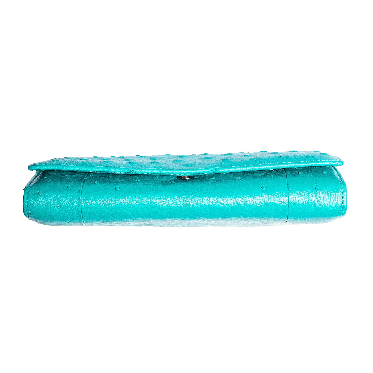 The Grand Pelle Turquoise Ostrich Genuine Leather Envelope Clutch Bag