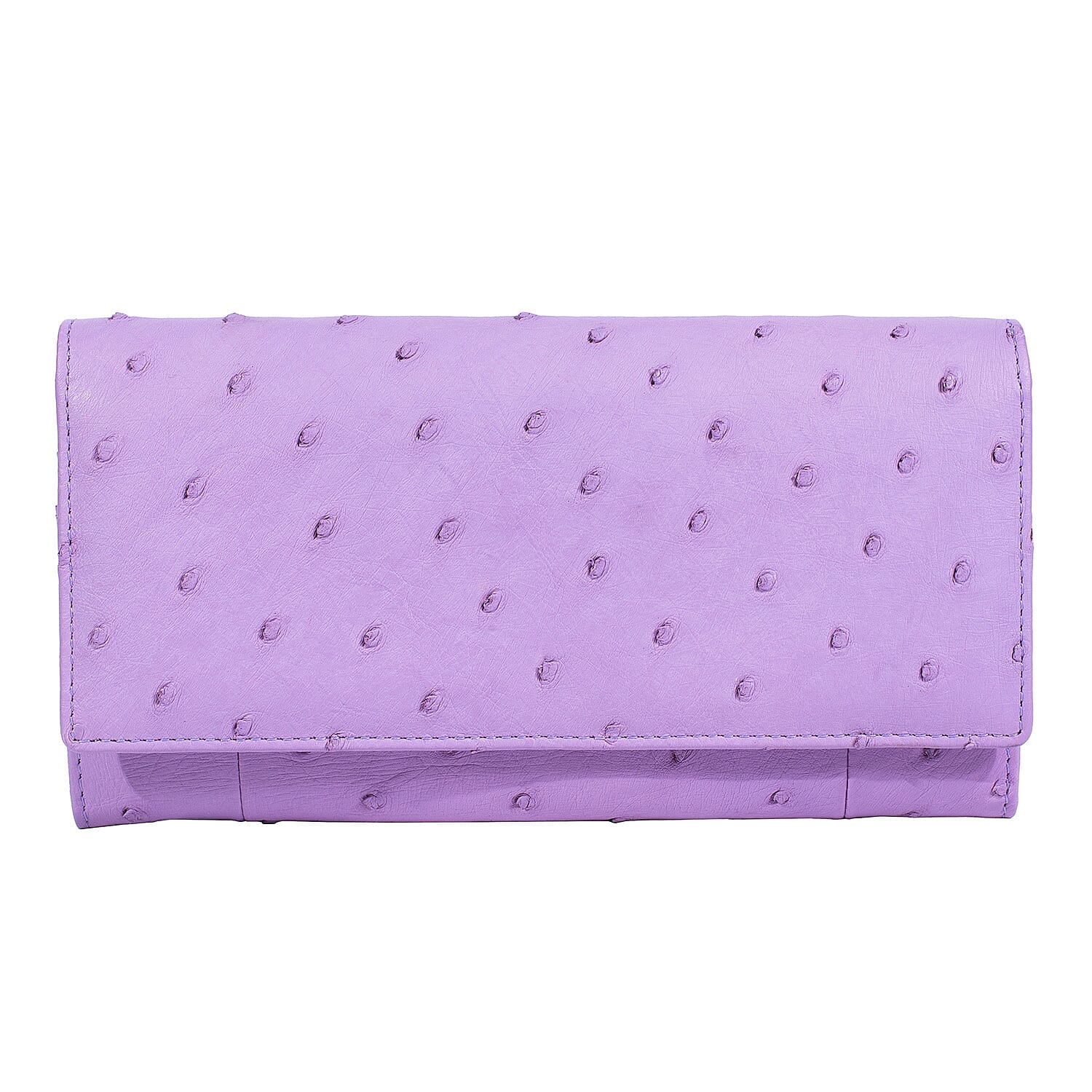 The Grand Pelle Purple Ostrich Genuine Leather Envelope Clutch Bag