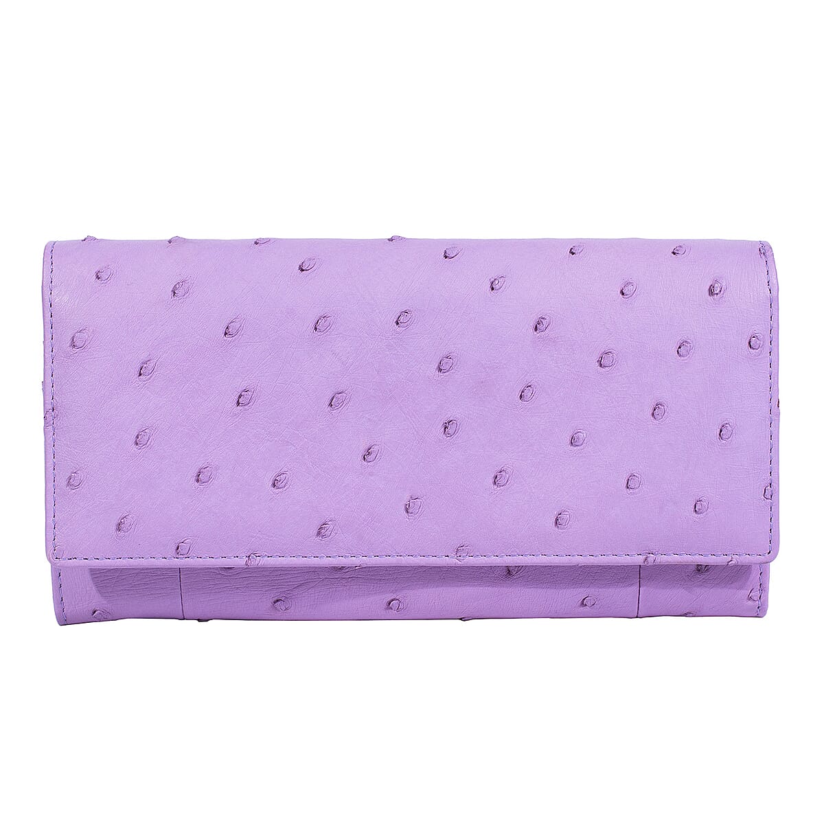 Doorbuster The Grand Pelle Purple Ostrich Genuine Leather Envelope Clutch Bag image number 0