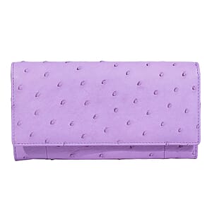 Doorbuster The Grand Pelle Purple Ostrich Genuine Leather Envelope Clutch Bag