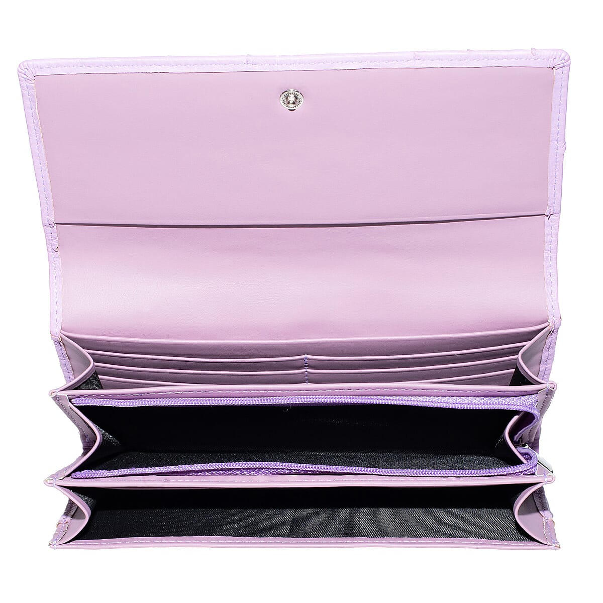 Doorbuster The Grand Pelle Purple Ostrich Genuine Leather Envelope Clutch Bag image number 6