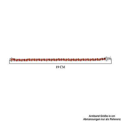 D'Joy AAA Crimson Fire Opal and White Zircon 5.70 ctw Bracelet in Rhodium Over Sterling Silver (7.00 In)