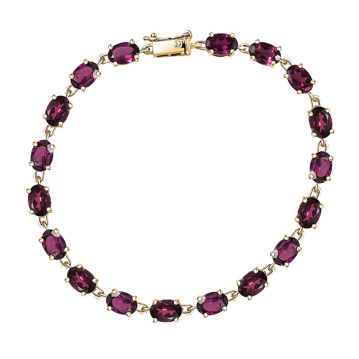 Luxoro AAA Radiant Ember Garnet 17.35 ctw Bracelet in 10K Yellow Gold (7.25 In) image number 0