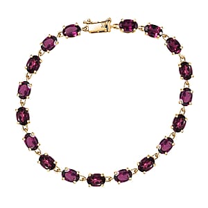 Luxoro AAA Radiant Ember Garnet 17.35 ctw Bracelet in 10K Yellow Gold (7.25 In)