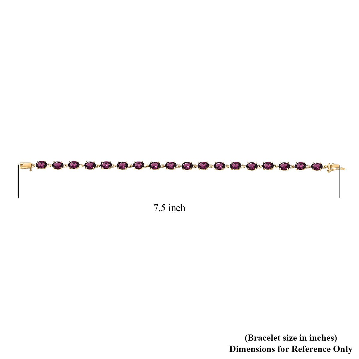 Luxoro AAA Radiant Ember Garnet 17.35 ctw Bracelet in 10K Yellow Gold (7.25 In) image number 4