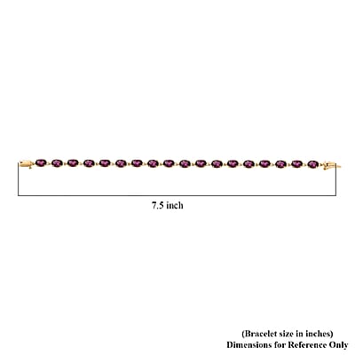 Luxoro AAA Radiant Ember Garnet 17.35 ctw Timeless Royal Tennis Bracelet in 10K Yellow Gold (7.25 In)