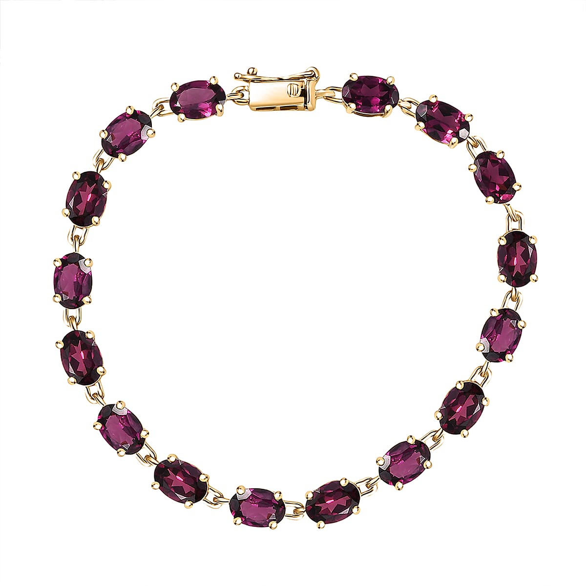 Luxoro AAA Radiant Ember Garnet 15.35 ctw Royal Glow Bracelet in 10K Yellow Gold (6.50 In) image number 0