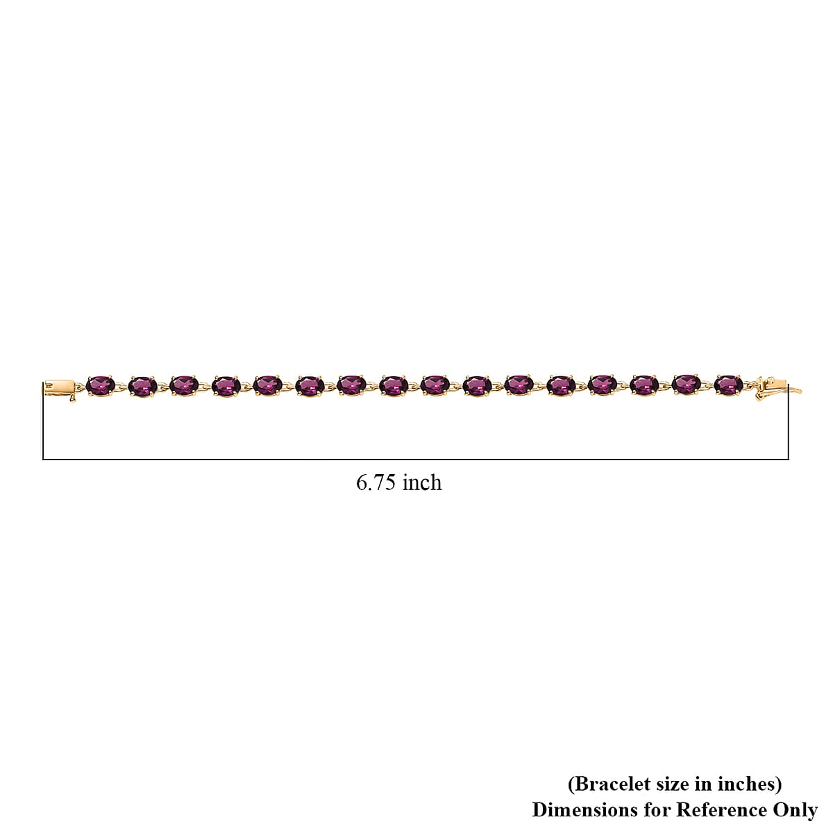 Luxoro AAA Radiant Ember Garnet 15.35 ctw Royal Glow Bracelet in 10K Yellow Gold (6.50 In) image number 4
