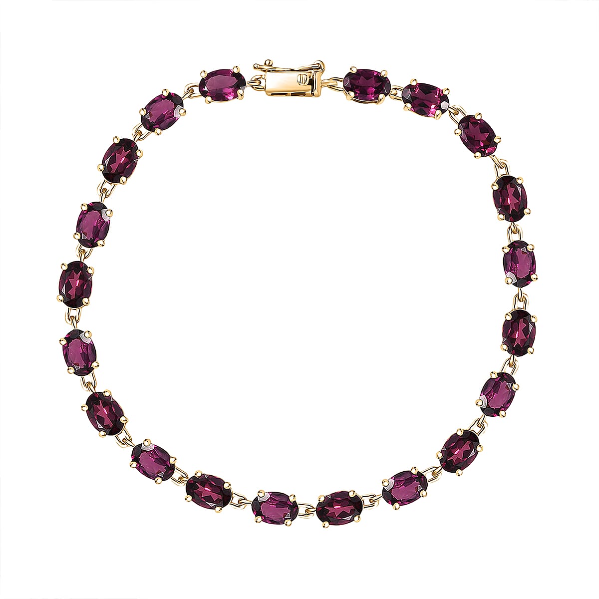Luxoro AAA Radiant Ember Garnet 19.25 ctw Royal Glow Bracelet in 10K Yellow Gold (8.00 In) image number 0