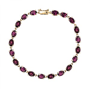 Luxoro AAA Radiant Ember Garnet 19.25 ctw Royal Glow Bracelet in 10K Yellow Gold (8.00 In)