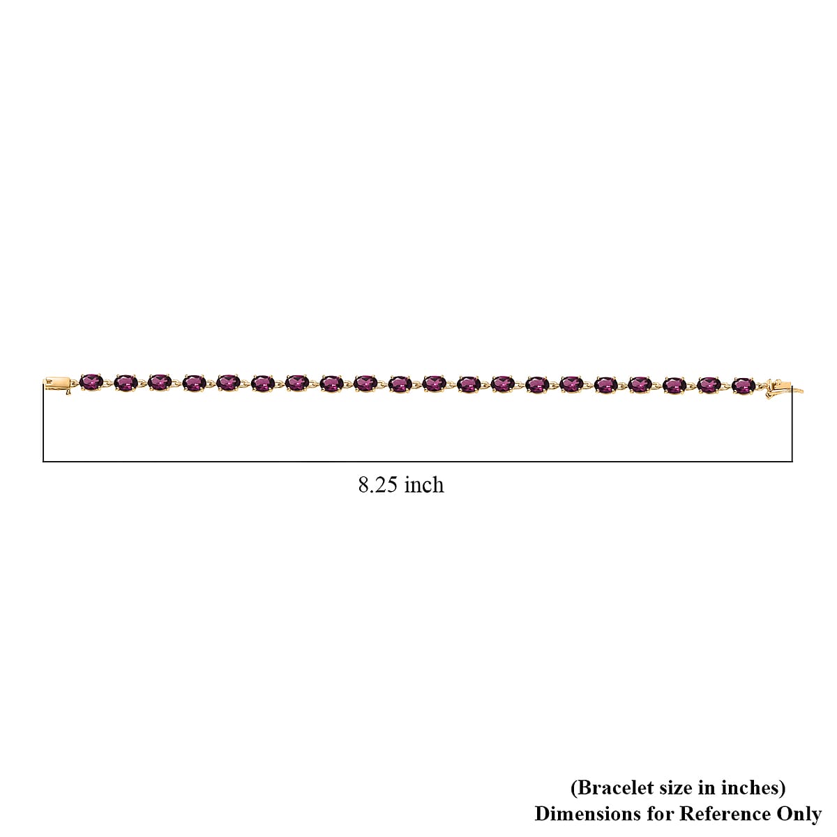 Luxoro AAA Radiant Ember Garnet 19.25 ctw Royal Glow Bracelet in 10K Yellow Gold (8.00 In) image number 4