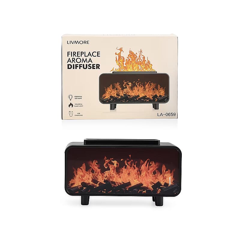 Livmore Fireplace Humidifier with 7 Essential Oil (5V, 2A, 5W)