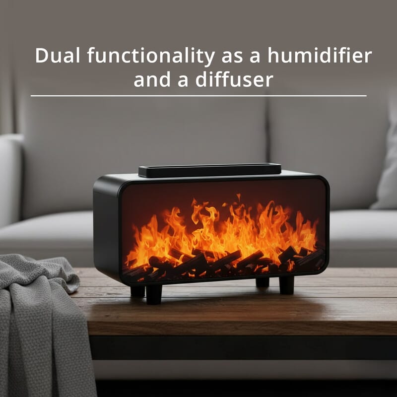 Livmore Fireplace Humidifier with 7 Essential Oil (5V, 2A, 5W)