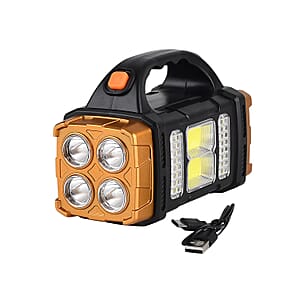 Livmore COB Multi-functional Solar Charging Outdoor Emergency Searchlight - Gold