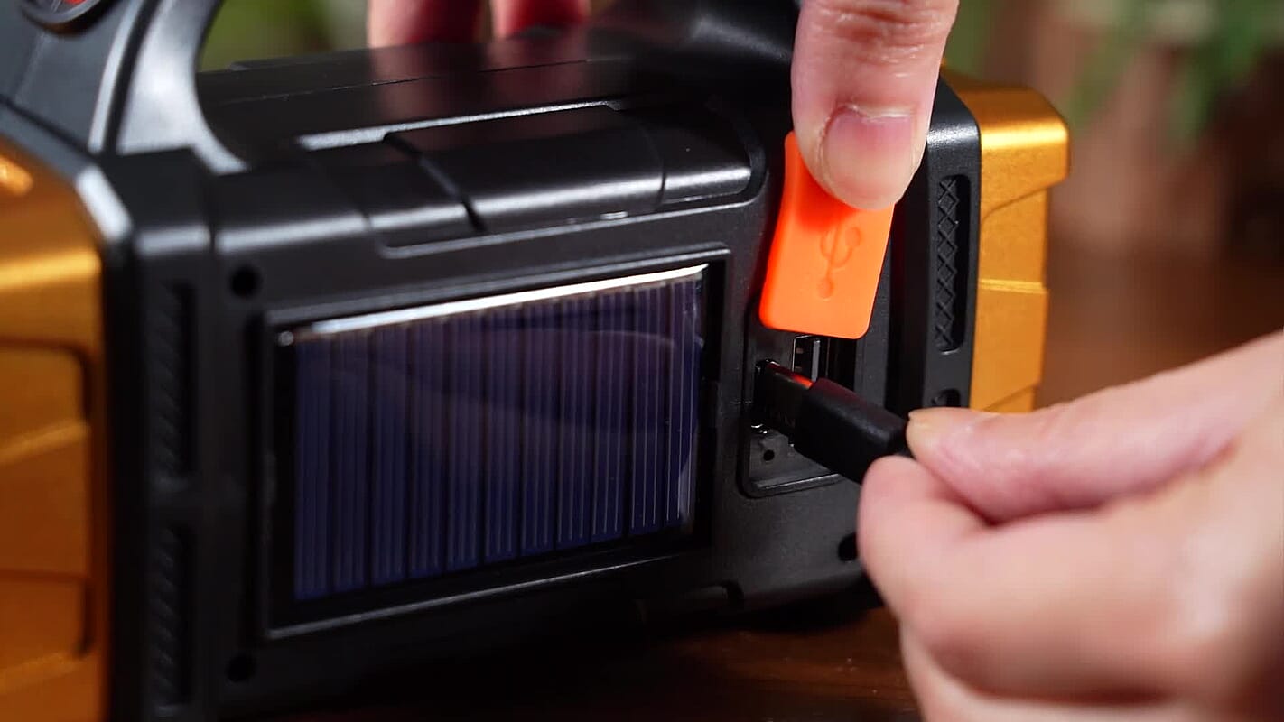 Livmore COB Multi-functional Solar Charging Outdoor Emergency Searchlight - Gold