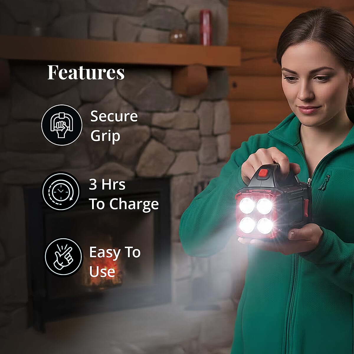 Livmore COB Multi-functional Solar Charging Outdoor Emergency Searchlight - Red image number 2