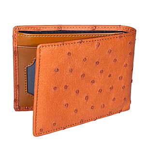 Doorbuster The Grand Pelle Brick Brown Ostrich Genuine Leather Wallet