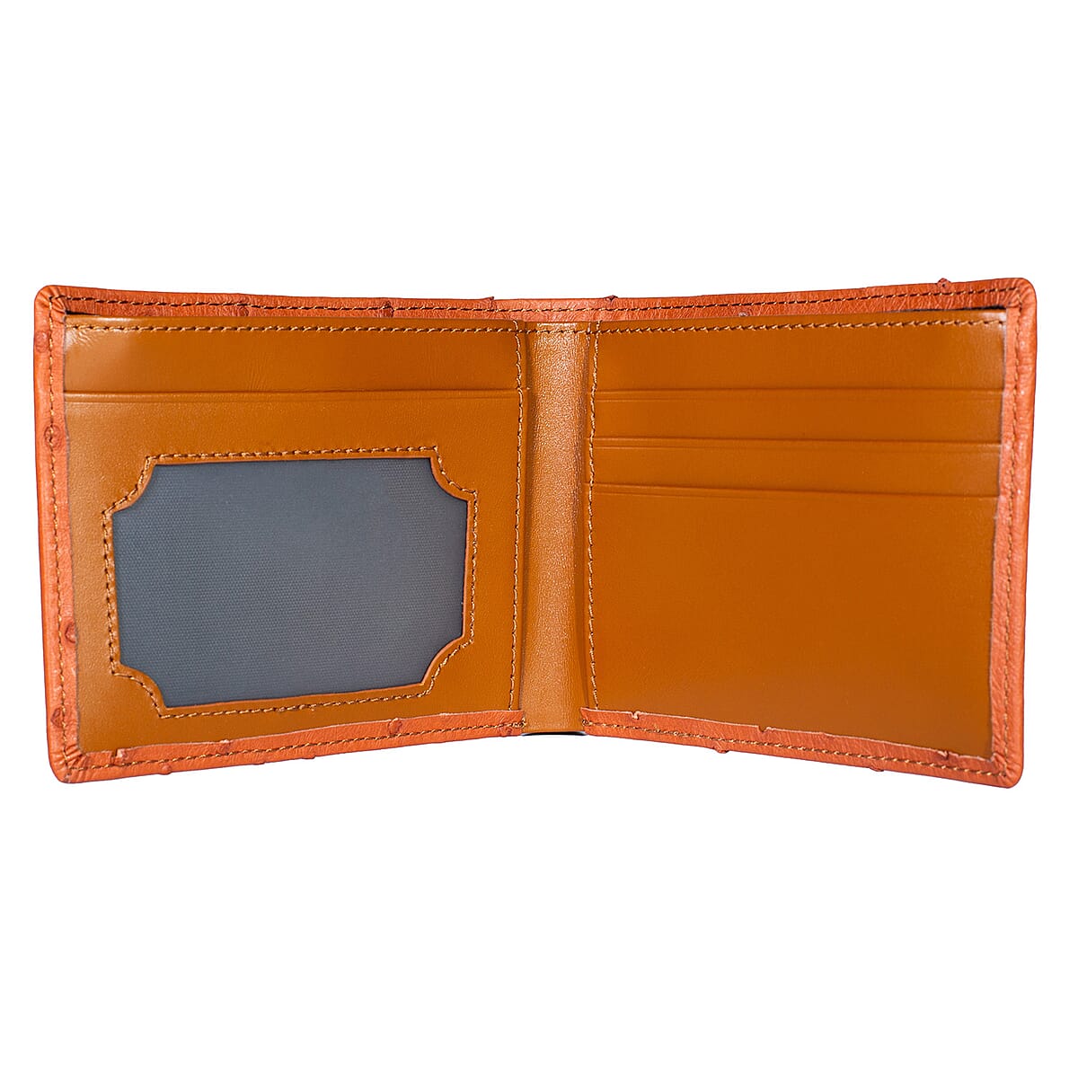 Doorbuster The Grand Pelle Brick Brown Ostrich Genuine Leather Wallet image number 6