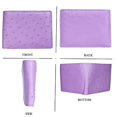 The Grand Pelle Purple Ostrich Genuine Leather Wallet