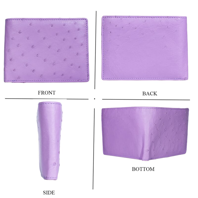 The Grand Pelle Purple Ostrich Genuine Leather Wallet