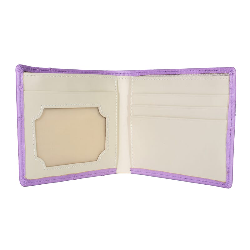 The Grand Pelle Purple Ostrich Genuine Leather Wallet
