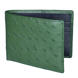 Doorbuster The Grand Pelle Green Ostrich Genuine Leather Wallet