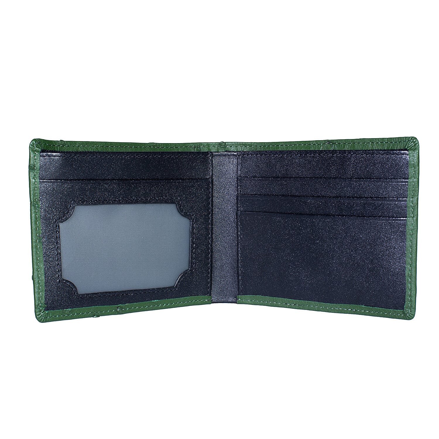 The Grand Pelle Green Ostrich Genuine Leather Wallet